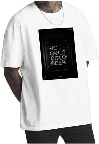 hotgirlscoldbeer.jpg - Organic Oversized Shirt